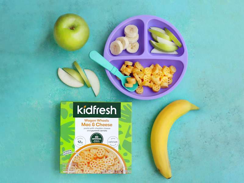 Kidfresh Wagon Wheels Mac i obrok sa sirom.