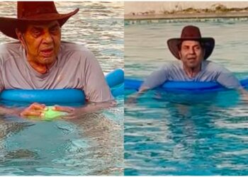 Posljednja sesija plivanja Dharmendre dokazuje da je dob samo broj; GLEDATI