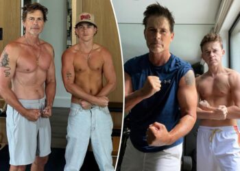 Rob Lowe (61) i sin John (29) pokazuju mišiće u bezrukavom izdanju