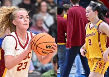 UConn Kayleigh Heckel dijeli reakciju na znojenje s bivšom suigračicom USC-a Avery Howell tijekom izvansezonskih treninga