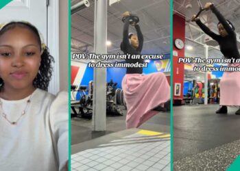 Žena nosi dugu suknju i rukave u teretani u trendu: 3 razloga za to