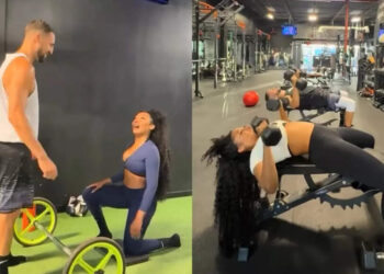 Klay Thompson i zaručnica Megan Thee STALDION snimljeni kako zabijaju koševe u teretani, završavajući sesiju poljupcem | NBA vijesti