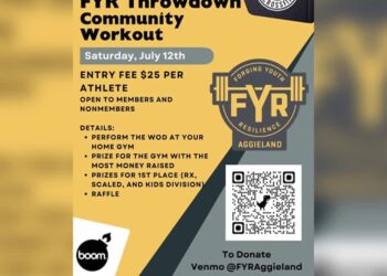 Bacanje u teretani radi prikupljanja novca za Fyr Aggieland