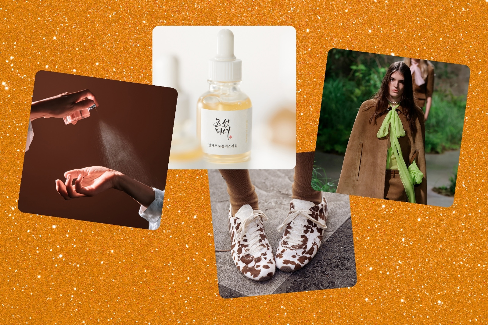 Parfem, Beauty of Joseon Glow Serum, tenisice s kravljim uzorkom, pistacija zelena na pisti modne revije Gucci Cruise 2025.