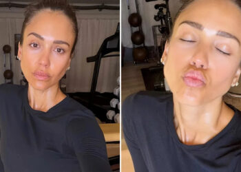 Jessica Alba blista u otvorenom selfiju iz teretane u odjeći za vježbanje koja ističe njene obline