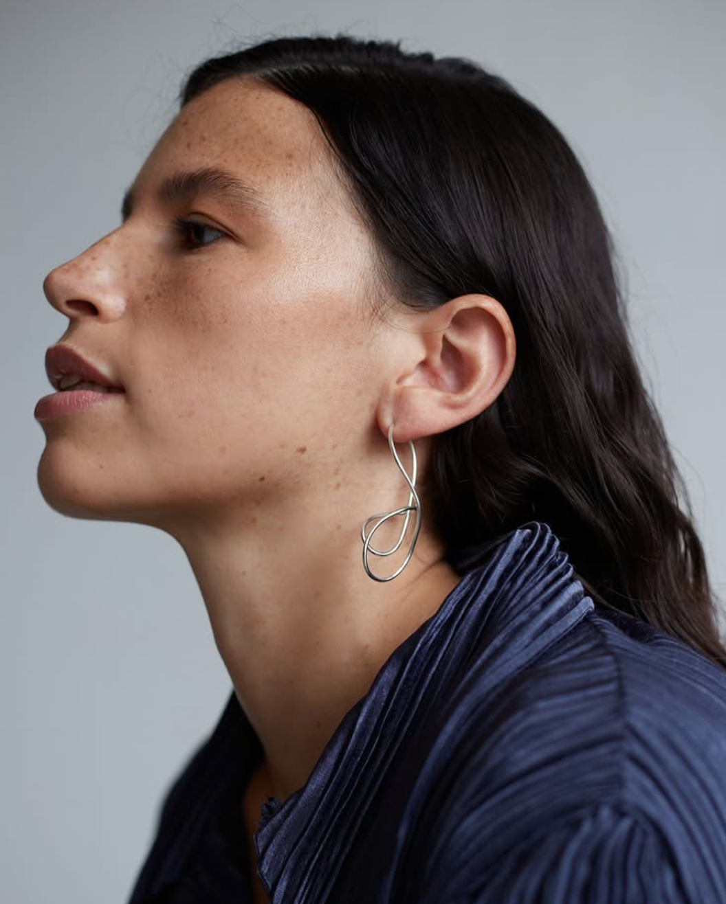 Skulpturalne srebrne naušnice