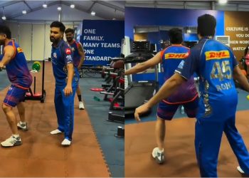 Rohit Sharma razigrano oponaša Shardula Thakura tijekom treninga