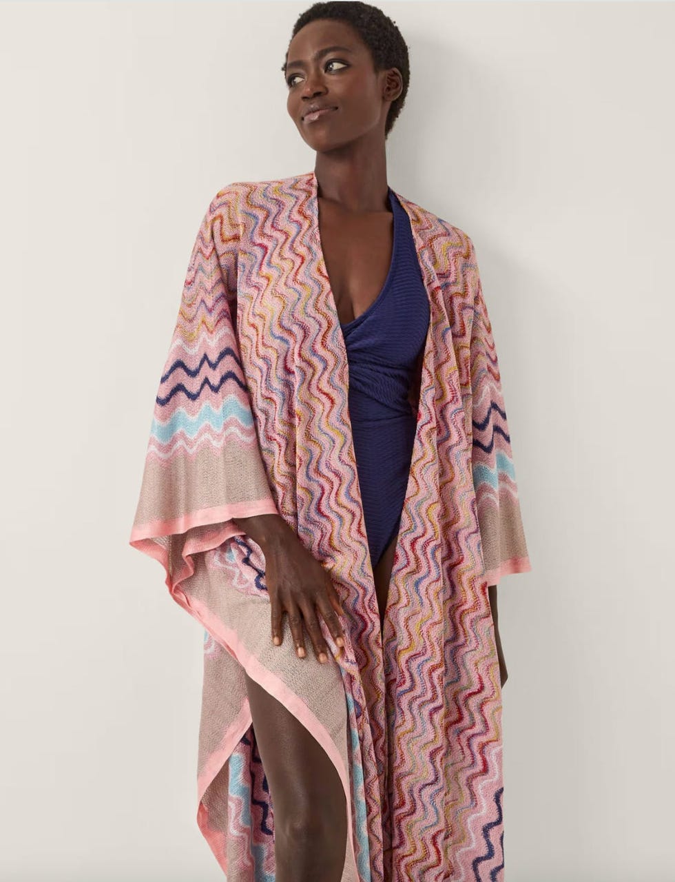 Zig Zag Fringed Beach Cover Up by Monsoon