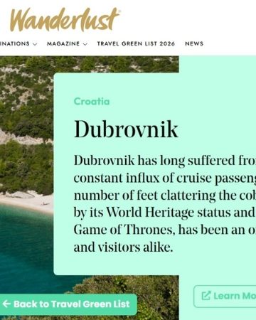 Dubrovnik ponovo u vrhu svjetskih destinacija održivog turizma
