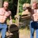 Dennis Wolf, 47, prikazuje razmaljenu tjelesnu građu tijekom vježbanja u šumi na otvorenom