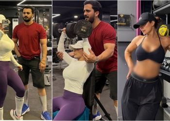 Rajab Butt znoji se sa Sadijom Baloch u Bold Gym Session