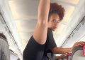 Fitness influencer koristi prolaz u avionu kao prostor za vježbanje