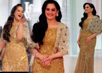 Aiman Khan na pisti LAAM Fashion Weeka u haljini Erum Khan Couture