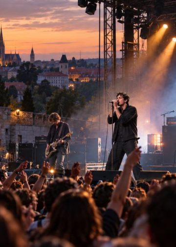 Fontaines D.C. na pozornici tijekom koncerta